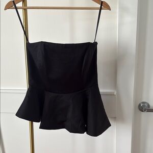 NWT Black Peplum Top (White House Black Market)